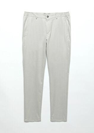 Açık Gri Düz Dokuma Jogging Fit Casual Pantolon