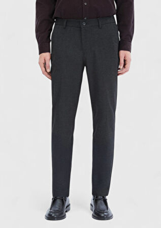 Antrasit Düz Dokuma Jogging Fit Casual Pantolon