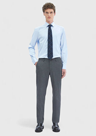 Gri Düz Dokuma Jogging Fit Casual Pantolon