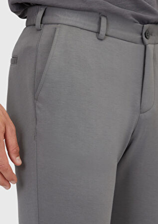 Antrasit Düz Örme Jogging Fit Casual Pantolon