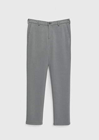 Antrasit Düz Örme Jogging Fit Casual Pantolon