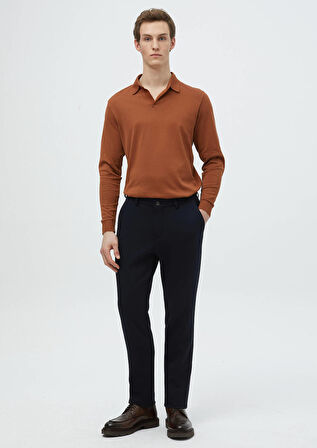 Lacivert Düz Örme Jogging Fit Casual Pantolon