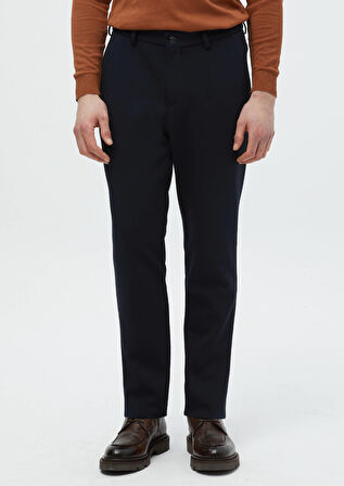 Lacivert Düz Örme Jogging Fit Casual Pantolon