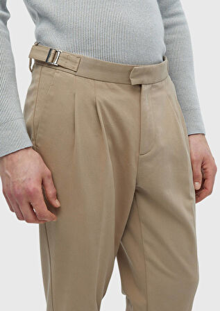 Deve Tüyü Düz Dokuma Carrot Fit Casual Pamuk Karışımlı Pantolon