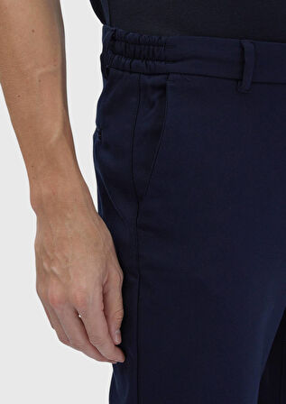 Lacivert Düz Dokuma Jogging Fit Casual Pamuk Karışımlı Pantolon