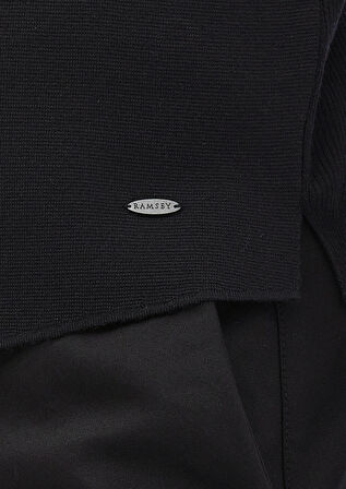 Siyah Regular Fit V Yaka Casual Örme Triko Yelek