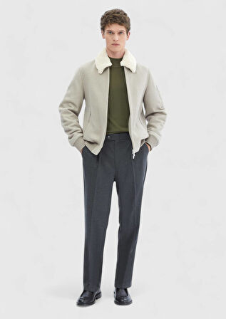 Vizon Regular Fit Casual Dokuma Mont