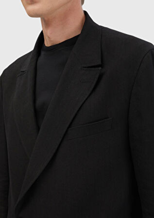 Siyah Düz Zeroweight Slim Fit Yün Karışımlı Takım Elbise