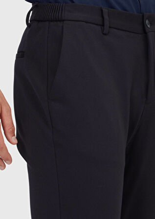 Lacivert Düz Örme Jogging Fit Casual Pantolon