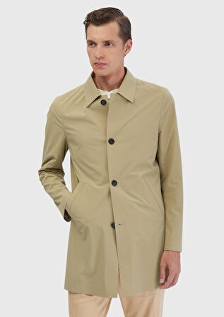 Safran Regular Fit Gömlek Yaka Casual Dokuma Pardesü