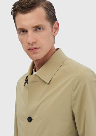 Safran Regular Fit Gömlek Yaka Casual Dokuma Pardesü