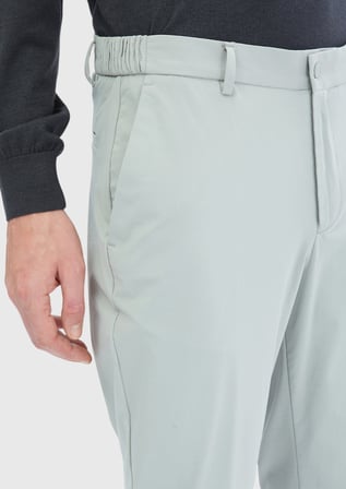 Bej Düz Örme Jogging Fit Casual Pantolon