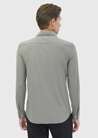 Açık Yeşil Düz Casual Fit Casual Gömlek