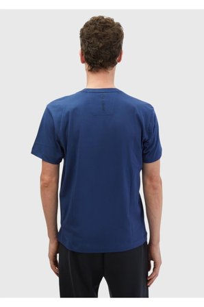 Saks Baskılı Bisiklet Yaka %100 Pamuk T-Shirt