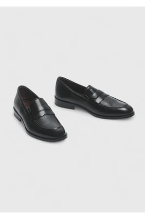 Siyah Deri Casual Loafer