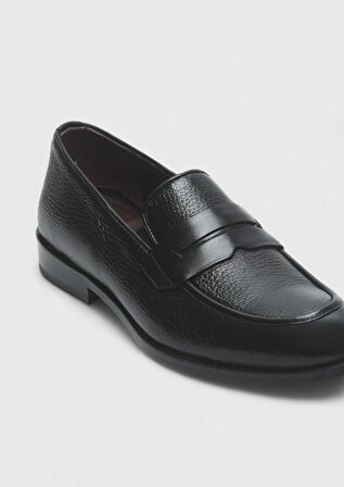 Siyah Deri Casual Loafer