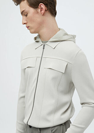 Taş Polo Yaka Düz Örgü Hırka