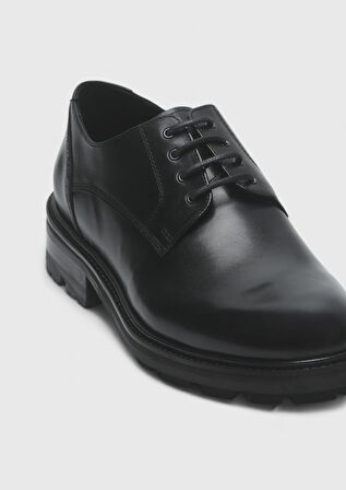 Siyah Deri Casual Ayakkabı