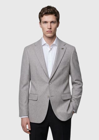 Bej Düz Regular Fit %100 Kaşmir Ceket
