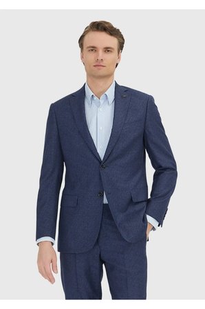 Lacivert Düz Regular Fit %100 Yün Takım Elbise