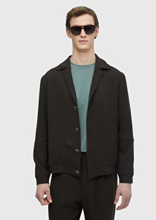 Koyu Kahve Düz Comfort Fit Yün Karışımlı Takım Elbise