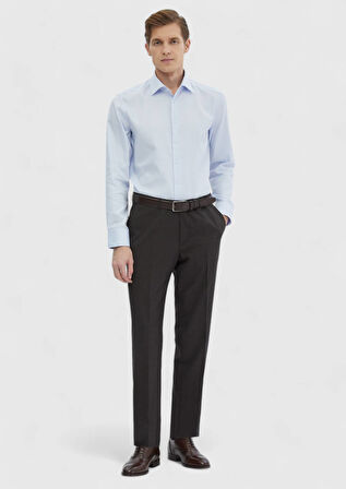 Mavi Desenli Regular Fit Dokuma Klasik %100 Pamuk Gömlek