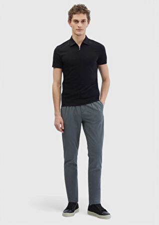 Siyah Düz Polo Yaka T-Shirt