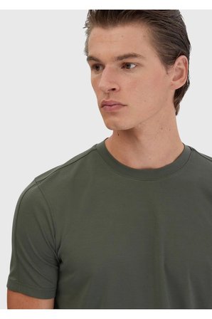 Haki Bisiklet Yaka T-Shirt