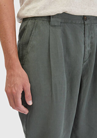 Haki Düz Dokuma Jogging Fit Casual Pamuk Karışımlı Pantolon