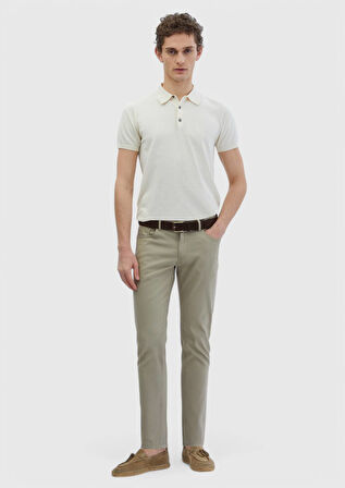 Vizon Düz Dokuma Slim Fit Casual Pamuk Karışımlı Pantolon