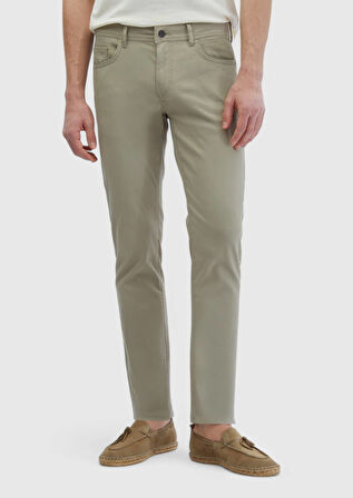 Vizon Düz Dokuma Slim Fit Casual Pamuk Karışımlı Pantolon