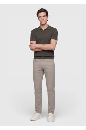 Vizon Düz Dokuma Slim Fit Casual Pamuk Karışımlı Pantolon