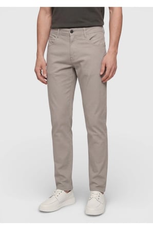 Vizon Düz Dokuma Slim Fit Casual Pamuk Karışımlı Pantolon
