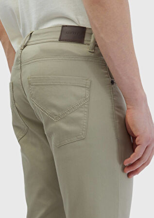 Vizon Düz Dokuma Slim Fit Casual Pamuk Karışımlı Pantolon