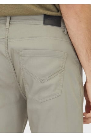 Gri Düz Dokuma Slim Fit Casual Pamuk Karışımlı Pantolon