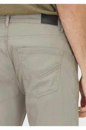 Gri Düz Dokuma Slim Fit Casual Pamuk Karışımlı Pantolon