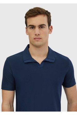 İndigo Jakarlı Polo Yaka %100 Pamuk T-Shirt