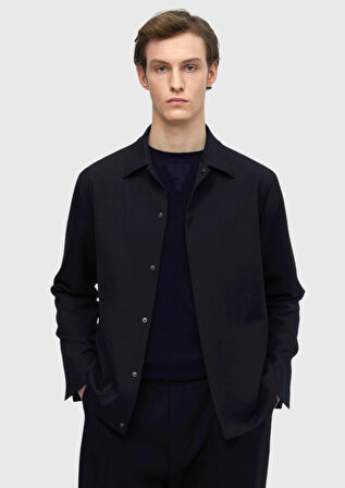 Lacivert Düz Casual Fit %100 Yün Takım Elbise