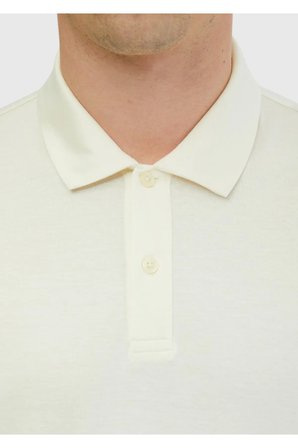 Ekru Düz Polo Yaka %100 Pamuk T-Shirt