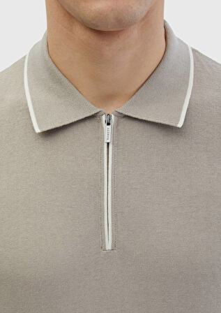 Bej Polo Yaka %100 Pamuk Triko