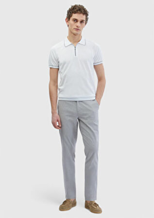 Beyaz Polo Yaka %100 Pamuk Triko