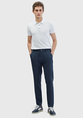 Beyaz Polo Yaka %100 Pamuk Triko