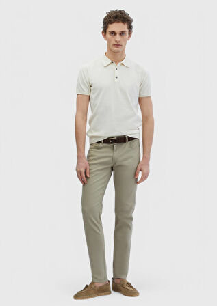 Ekru Polo Yaka %100 Pamuk Triko