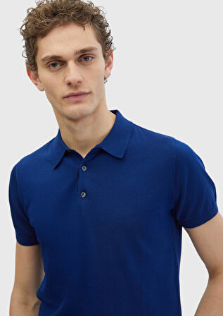 Saks Polo Yaka %100 Pamuk Triko