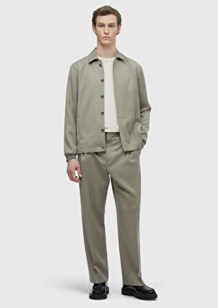 Bej Düz Comfort Fit %100 Yün Takım Elbise