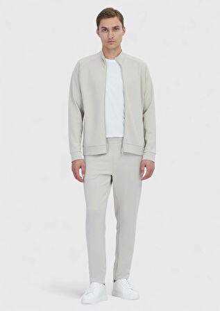 Taş Dik Yaka Düz Sweatshırt