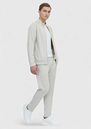 Taş Dik Yaka Düz Sweatshırt