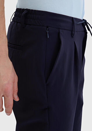 Lacivert Düz Dokuma Jogging Fit Casual Pantolon