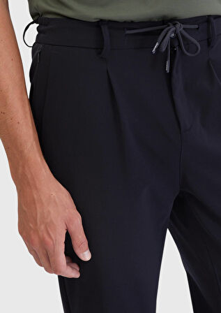 Siyah Düz Dokuma Jogging Fit Casual Pantolon