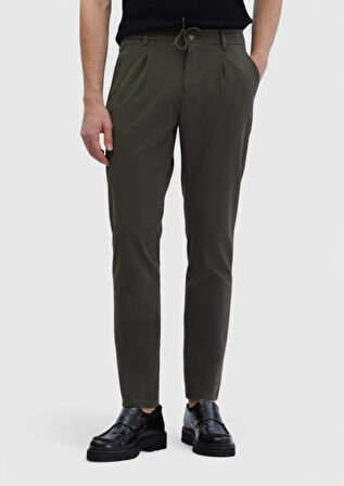Haki Düz Dokuma Jogging Fit Casual Pantolon